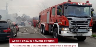 Arde o casă în Dâmbul Rotund! Casele învecinate, salvate în ultimul moment de pompieri