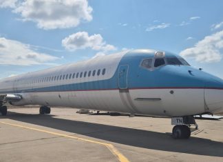 Aeroportul Cluj a primit fuzelajul unui MD-83: aeronava va fi folosită pentru exerciții de urgență