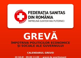 Grevă SANITAS: Federația anunță grevă generală în sănătate și grevă de avertisment