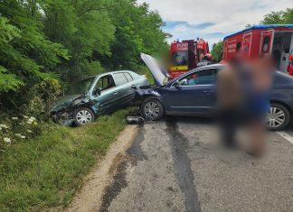 Accident rutier la Cojocna: doi răniți au fost transportați la spital
